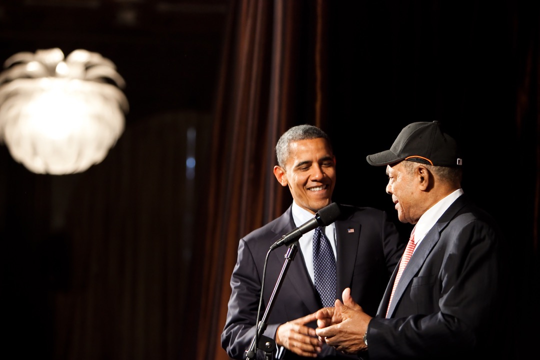 Barack Obama and Willie Mays